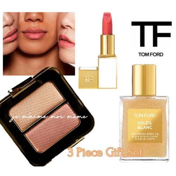 Tom Ford Gilt Blush Highlighter, Soleil Blanc Body Oil & Paradiso Lipstick - Picture 1 of 16